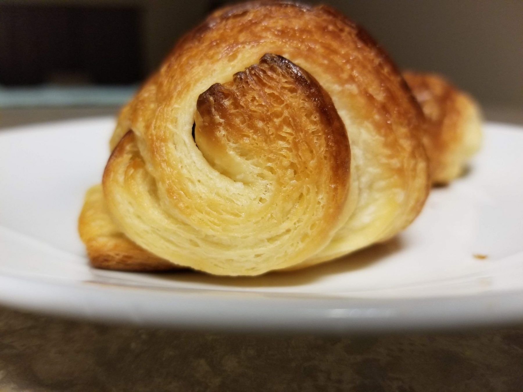 close-up view of a croissant for pasty week great British bake off.