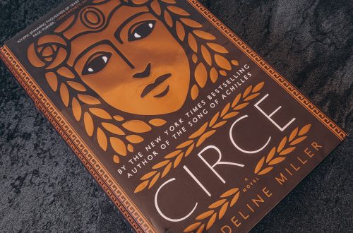 Hard cover copy of Circe on blue marble background